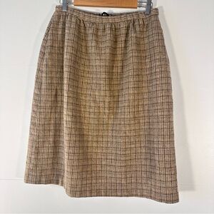 VTG Century Boston Tan Plaid Pencil Skirt